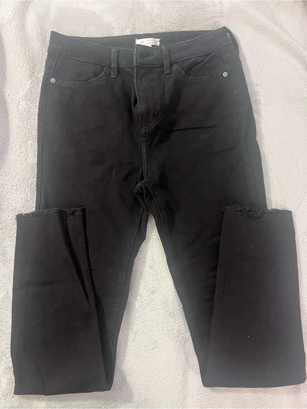 Lauren Conrad Black Raw Hem High Rise Super Skinny Jeans